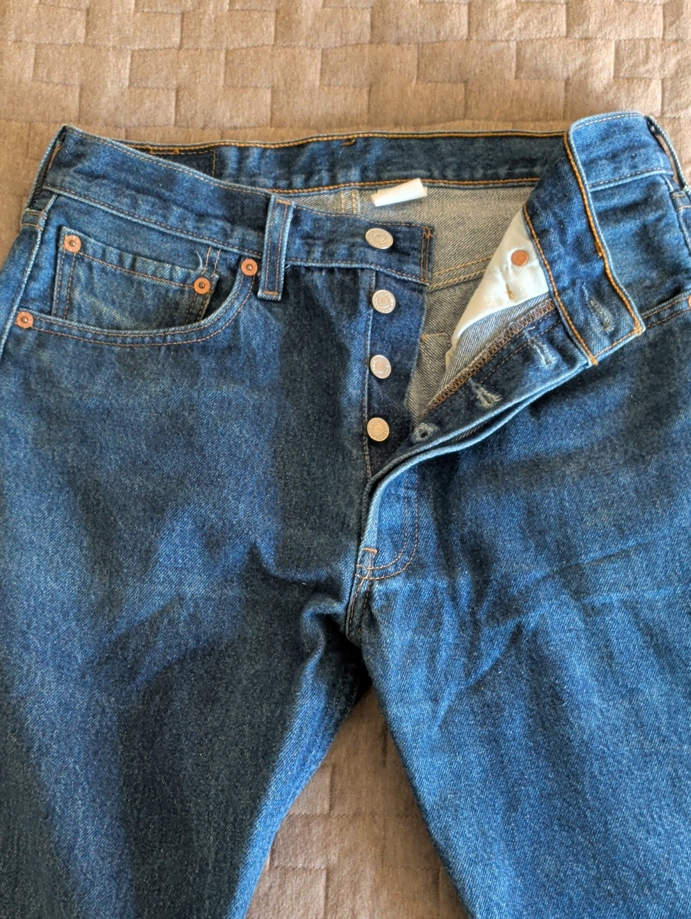 Levi's Dark Blue Button-Fly Relaxed Fit Jeans